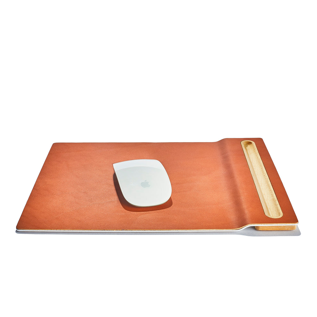 Mouse Pad (Leather / Maple / Large Pen Tray)